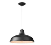 Hampton Bay Lighting 1-Light Black Warehouse Pendant Hanging Light with Metal Shade, Matte Black (AF-1032R/BK) - Like New